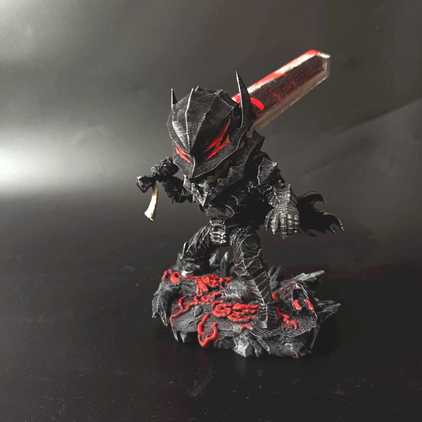 Berserk Guts Figurine from timeless anime - Giant Bloody Sword with Wolf Mask