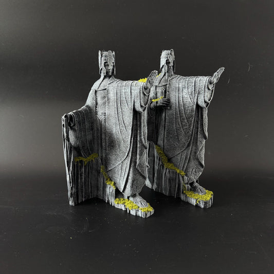 Argonath Statues - Epic Stone Style Figurines - Argonath Monuments - Lord of the Rings - Middle Earth - Ring - Bookend Like - Decoration